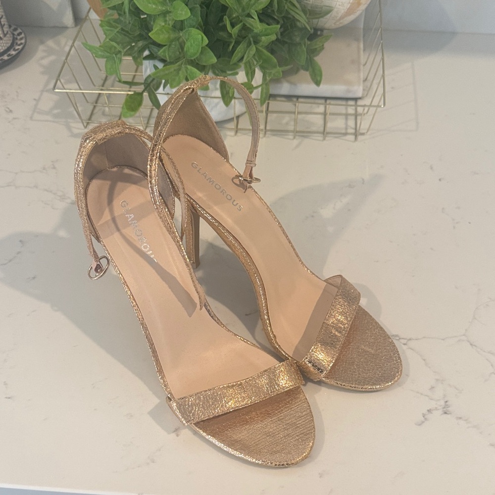 Glamorous Metallic Gold Heels